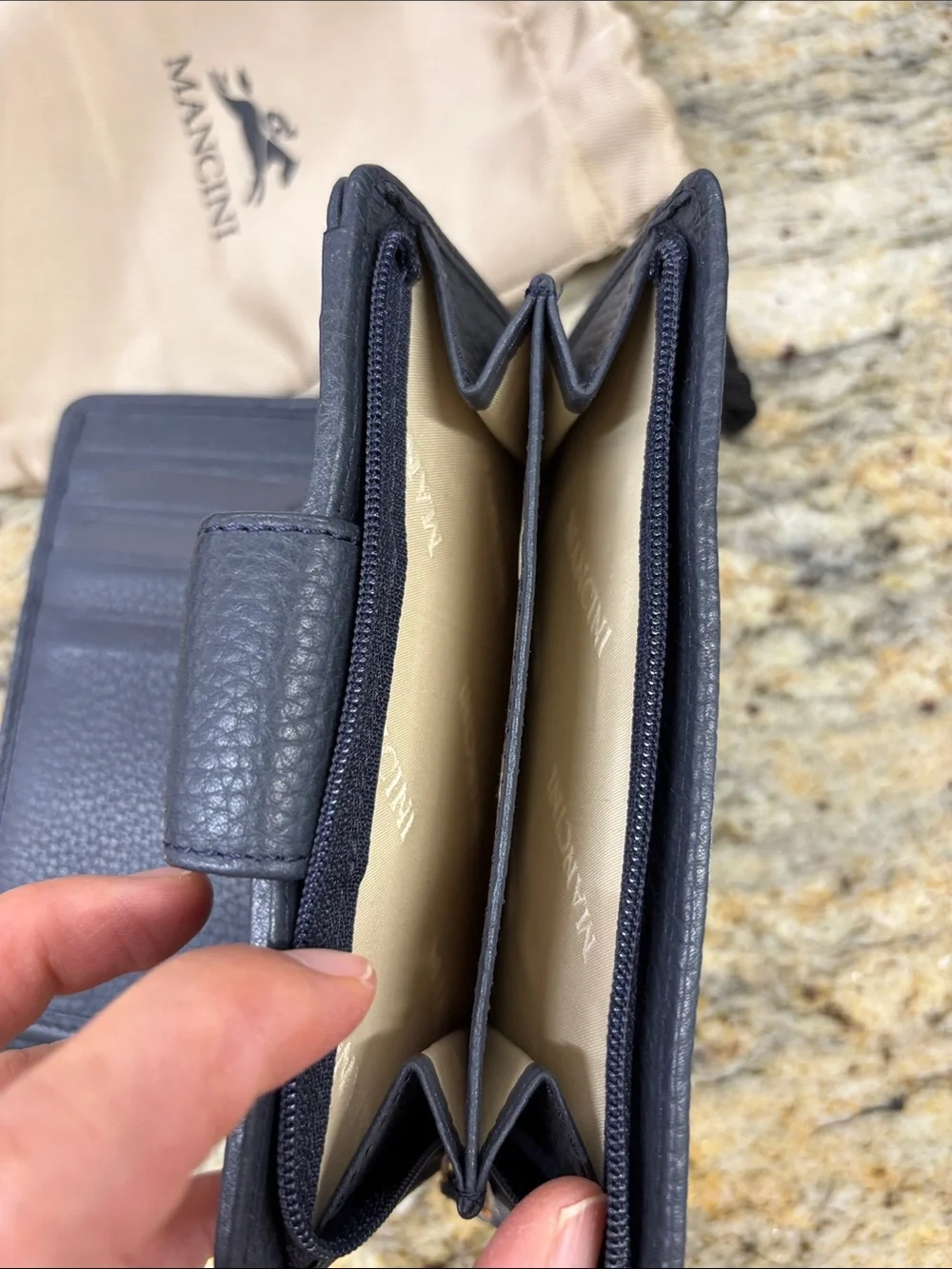 Mancini gray Leather Wallet